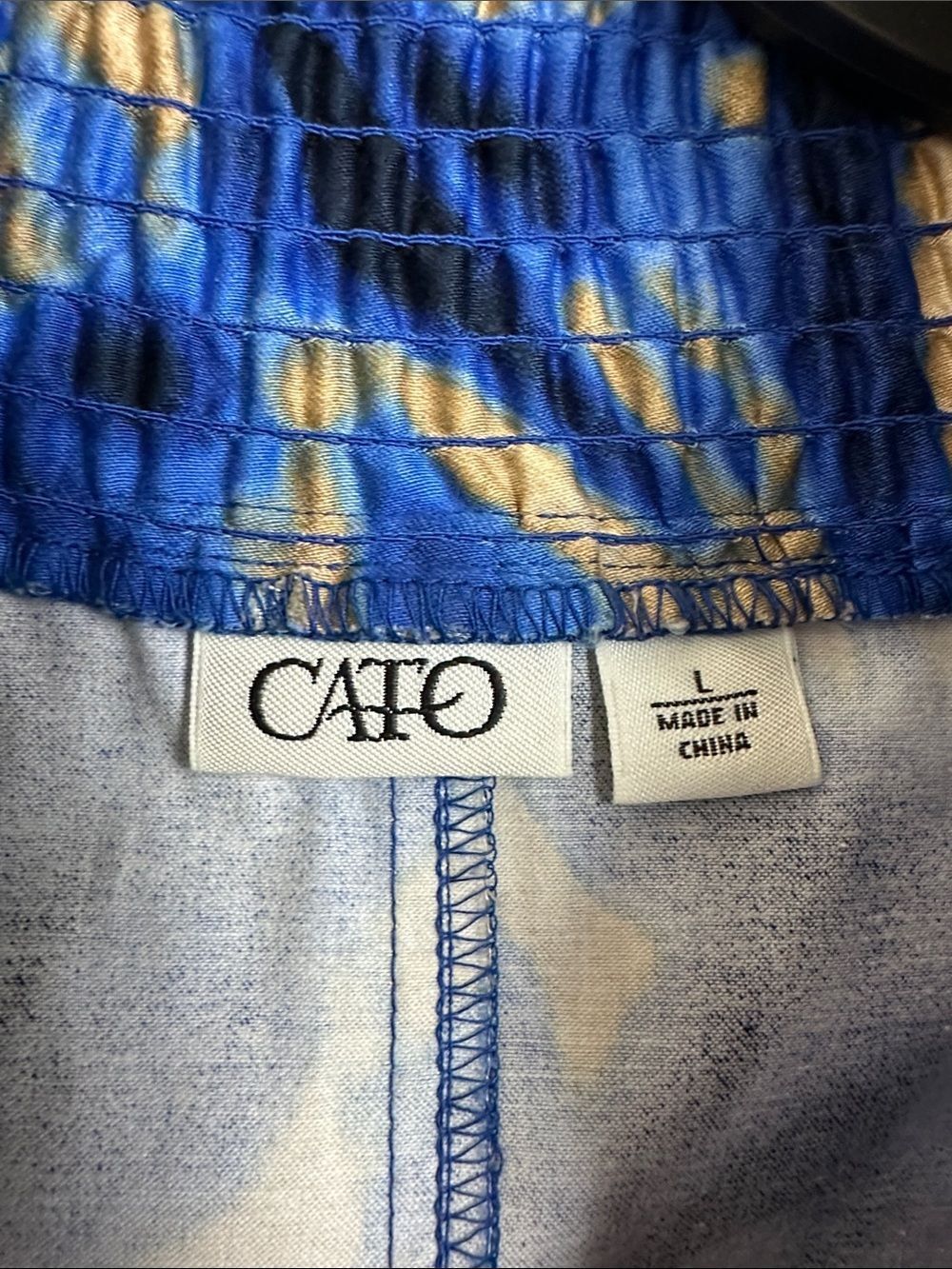 Cato Blue & Gold Ruffled Printed Jacket - Picture 2 of 10